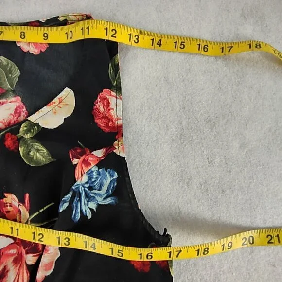 H&M "Mama" Women's Black, Pink, Floral, Side Zip, Sleeveless, Midi Dress Size M - Picture 10 of 15